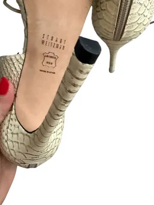 STUART WEITZMAN Beige Snake Print Lace Up Sandals Heels Size 9 thumbnail 4