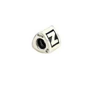 Pandora Authentic Sterling Silver Letter Z Alphabet Block Initial Charm thumbnail 3