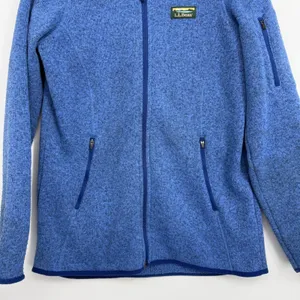 LLBean Womens Sweater Fleece Full Zip Jacket Blue Speckled Size‎ S Tall Outdoor thumbnail 2