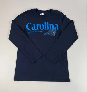 CSA Womens Black Carolina Panthers Long Sleeve Tee M thumbnail 1