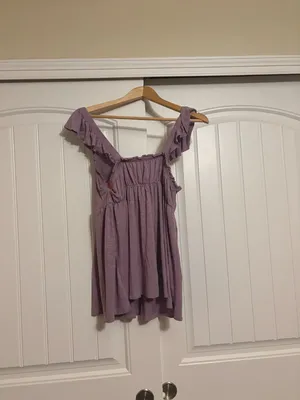 Torrid Super Soft Knits Ruffled Tank Top Torrid Size 00 US Size Medium Purple thumbnail 3