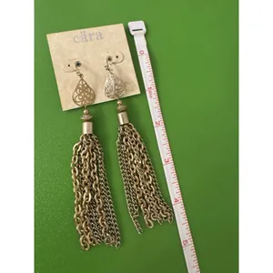 Cara Gold Costume Jewelry Earrings Drop Chandelier Glam Fancy Holiday NYE thumbnail 2