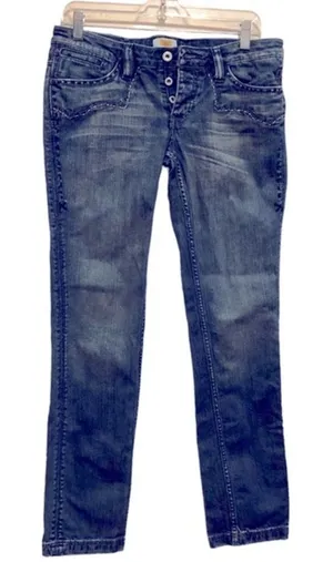 Y2k Antik Denim Embroidered Blue Jean Pants 30 thumbnail 1