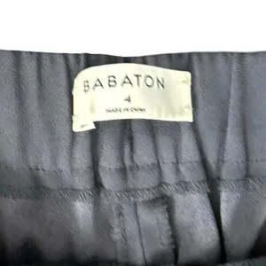 Babaton Navy Blue Cohen Pleated Crepe Tapered Leg Pants Elastic Waist size 4 thumbnail 8