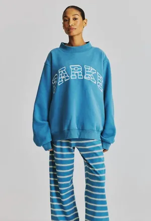 Parke striped mock neck and sweatpants thumbnail 1