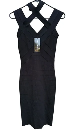 NWT Karen Millen BodyCon Bandage Dress Black Size 2 thumbnail 1