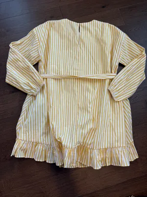English Factory Belted Mini Dress in Yellow/White - Medium - C11-195 thumbnail 9