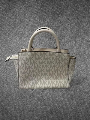 Michael Kors Vanilla Signature Satchel Handbag thumbnail 3