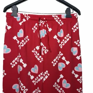 Dolly Parton Pajama Pants L Red I Love Dolly Heart Print Lounge Joggers Cozycore thumbnail 4
