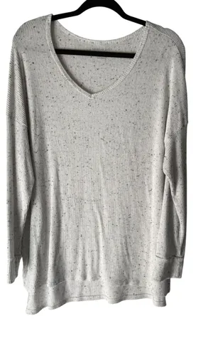 American‎ Eagle Speckled V-Neck Long Sleeve Cozy Knit Sweater Top Women's L thumbnail 1