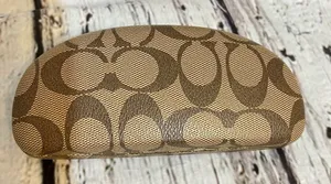 Coach brown classic vintage monogram glasses case thumbnail 1