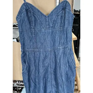 Express Womens Chambray Jumpsuit Sz 0 Boho Coastal Grandma Trouser Romper Y2k thumbnail 4