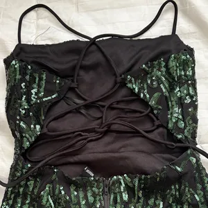 Windsor Black and Green Sequin Mini Dress thumbnail 4