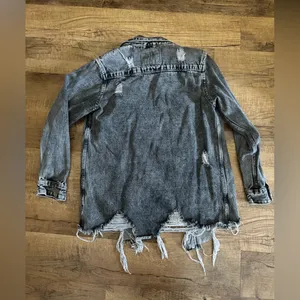 American Bazi Distress denim shacket thumbnail 4