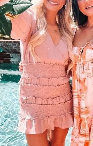 Smocked Dress Pink thumbnail 1