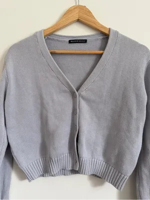 BRANDY MELVILLE Knit Cardigan Sweater Button Front Small Cropped thumbnail 4