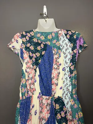 Olivaceous Dress Womens Medium Multicolor Floral Wrap Maxi Ruffle Sundress thumbnail 6