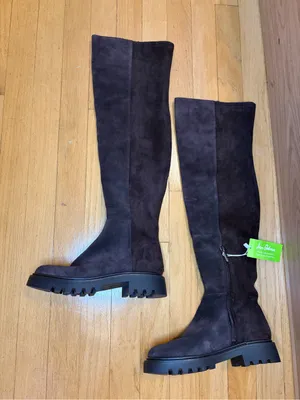 Sam Edelman Kassandra Dark Brown Suede Over-the-Knee Lug Sole Boots - Size 5 thumbnail 1