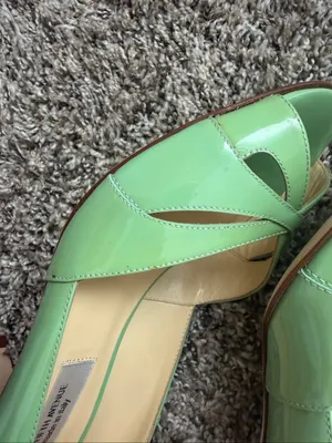 Saks Fifth Avenue Vero Cuoio Green Kitten Heels Size 8.5 shoe. thumbnail 8