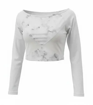 Buffbunny Collection Marble Long Sleeve Crop Top – Size M thumbnail 1
