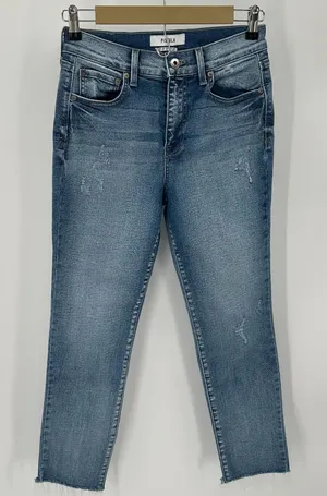 Pistola Jeans Women 27 Blue Cotton Blend Stretch Denim High Rise Cropped Raw Hem thumbnail 1