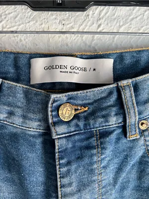 Golden Goose Deryn Floral Jacquard Straight Leg Jeans Medium Wash Denim Size 29 thumbnail 5