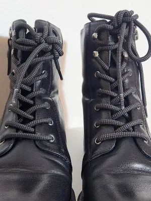 Baretraps Black Lace-Up Combat Booties Size 8 thumbnail 3