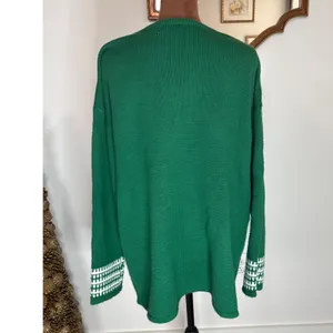 Woman Within Green Schnauzer Dog‎ Santa Hat Christmas Sweater Size 14/16 thumbnail 2