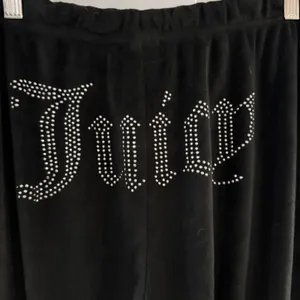 Juicy Couture Black Velour Rhinestone Logo Joggers Sleepwear Pants Womens Medium thumbnail 3