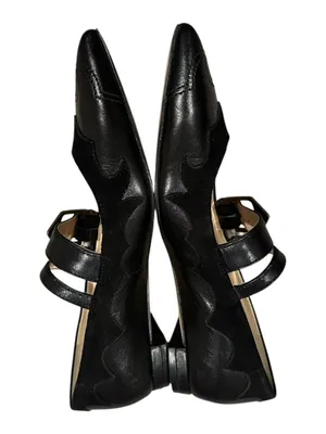 Nine West Black Pointed Double-Buckle Suede Leather Mary Jane Flats Alina 6 thumbnail 3