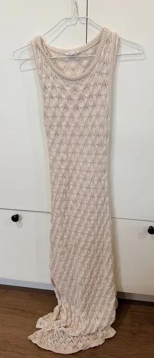 Beige Knit Dress Tan thumbnail 1