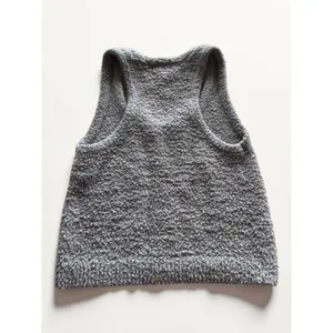 Aerie Grey Sherpa Popcorn‎ Knit Racerback Crop Tank Top Womens Large thumbnail 2