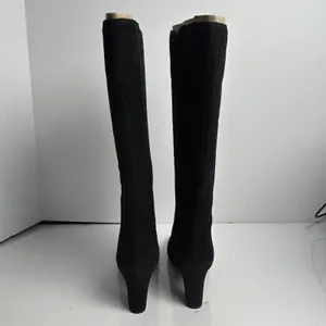 Clarks Tamryn Leaf Black Suede Knee High Block Heel Boots 9M thumbnail 13