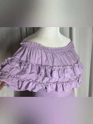Entro Lavender Off-Shoulder Mini Dress Romper Size S thumbnail 5