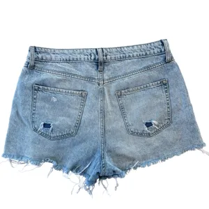 Forever 21 High-Waisted Distressed Denim Cut-Off Shorts Light Wash, Waist 33" thumbnail 2
