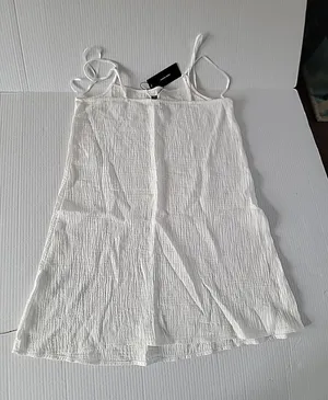NWT Vero Moda White Maxi Cotton Dress With Hem Line. B8 thumbnail 1