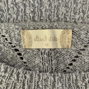 Altar'd State Sweater XS Gray Cropped Knit Pullover‎ Boho Cozy Trendy thumbnail 5