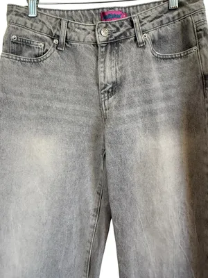 Edikted NWT Gray Washed Wide Leg Jeans Size Women’s Size M High Rise Y2K Baggy thumbnail 2