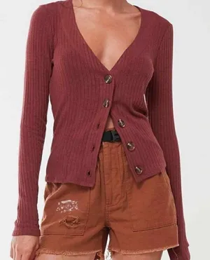 Urban Outfitters Out From Under Ribbed Cardigan Lightweight Sweater Women’s XS thumbnail 1
