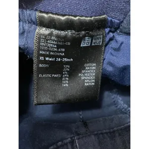 Uniqlo Women's Navy Blue Mid Rise Slim Chino Khaki Tapered Trousers Pants Sz XS thumbnail 5