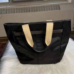 Coach Vintage Black Satin Double Handle Tote Bag thumbnail 3