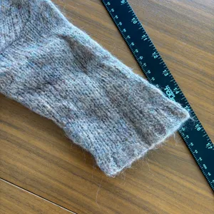 Ann Taylor Loft Taupe Mohair Wool Boat Neck‎ Sweater 3/4 Sleeve Cropped Small thumbnail 9