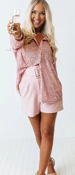 Impressions Sequin Sleeve Shirt thumbnail 1