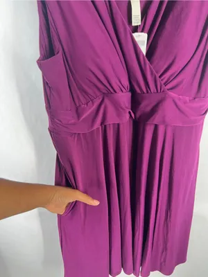 NWT Soma Draped Waist Henna Plum Soft Dress XL thumbnail 10