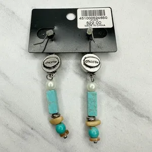 Chico's Jeniece Faux Turquoise Dangle Earrings ✨ thumbnail 6