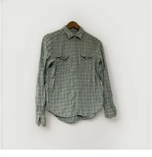 Universal Threads Shirt Womens Green Gray Plaid Button Up Long Sleeve Size Small thumbnail 2