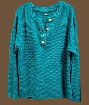 NWOT‎ Gorgeous Teal sweater Sz small Green thumbnail 1