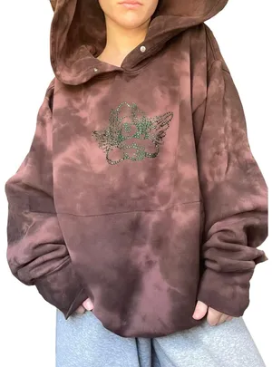 Boys Lie It’s A Wonderful Day To Dump Him Hoodie in Brown Tie Dye thumbnail 1