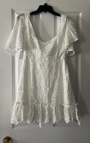 Showpo White Embroidered Dress thumbnail 1