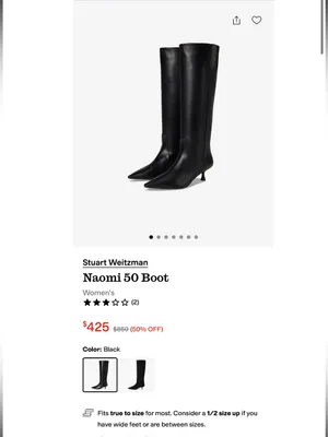 STUART WEITZMAN BLACK LEATHER NAOMI 50 BOOTS SIZE 8.5 thumbnail 12